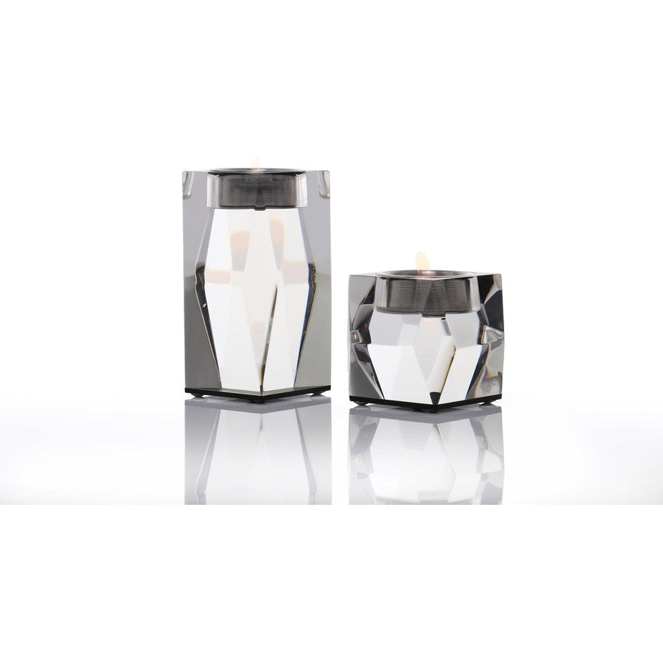 Short clear AVF Home candleholder votives with a sleek design, perfect for holding small candles or tea lights.