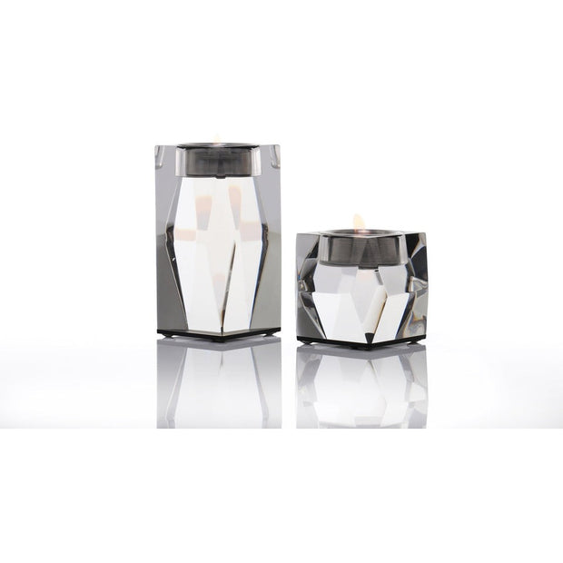 Short clear AVF Home candleholder votives with a sleek design, perfect for holding small candles or tea lights.