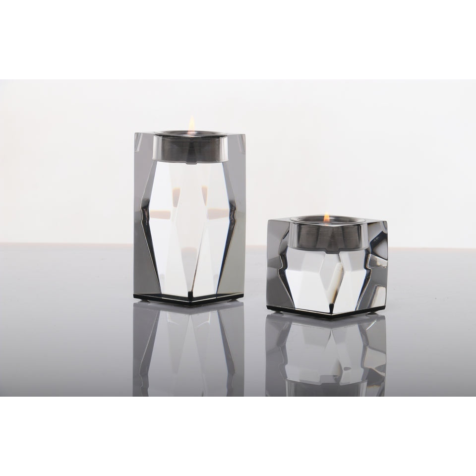 Clear glass AVF Home candle holder votive with a short, compact design suitable for decorative candles.