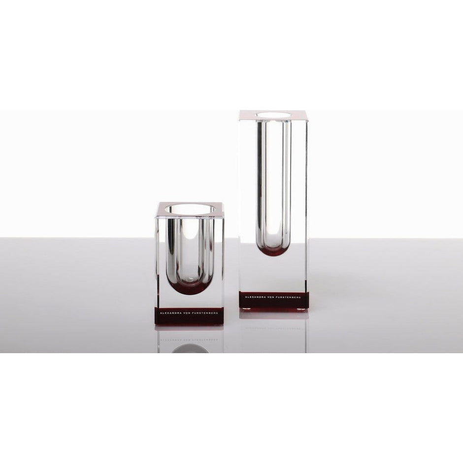 AVF Home Blooming acrylic bud vase with a short tulip design, showcasing clear, modern glass for floral arrangements.