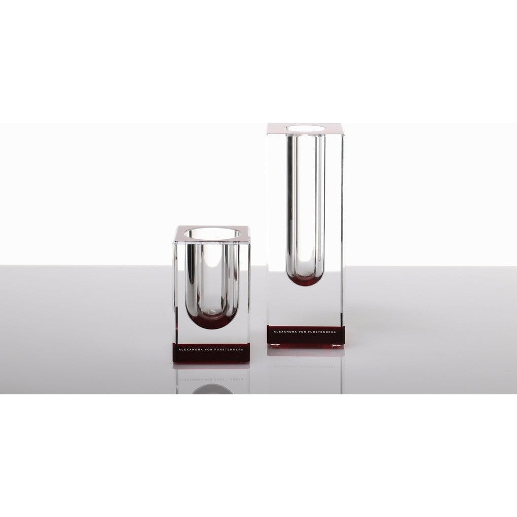 AVF Home Blooming acrylic bud vase with a short tulip design, showcasing clear, modern glass for floral arrangements.
