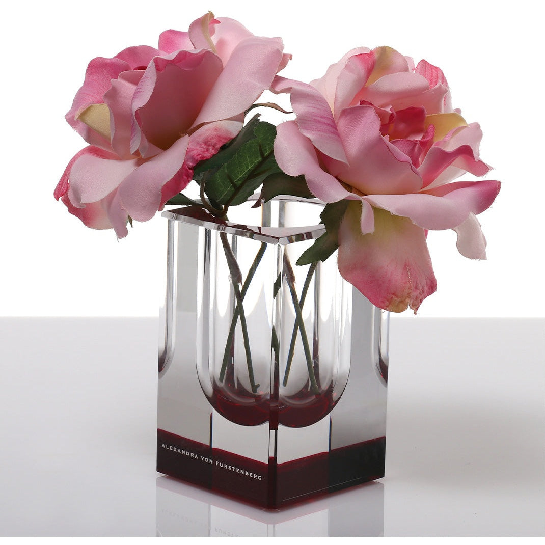 AVF Home Blooming Acrylic Bud Vase with short tulip design, clear acrylic material, perfect for small floral arrangements.