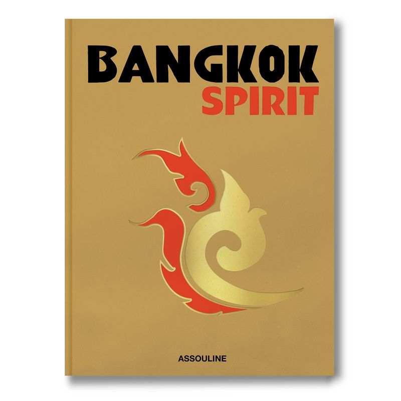 Book cover of 'Bangkok Spirit' by Assouline with stylized flames on a beige background.
