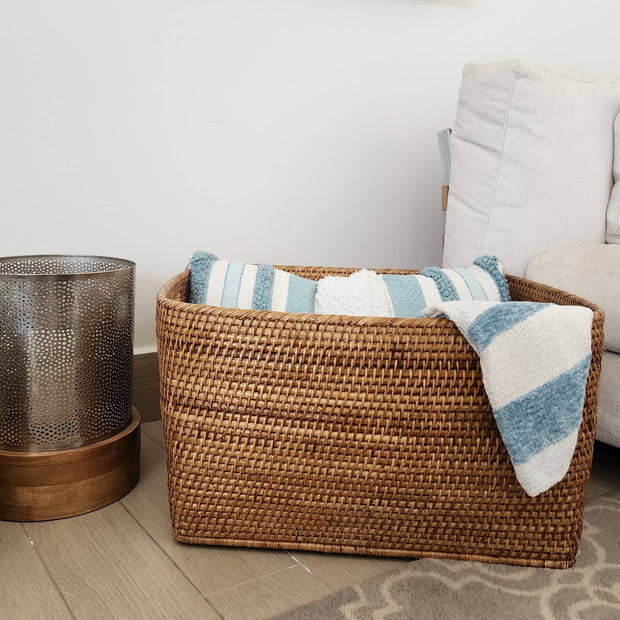 Artifacts Rattan™ Saboga Home Family Basket W/ Cutout Handle