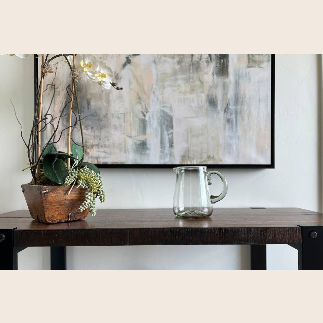 Handblown Glass Pitcher - Clear