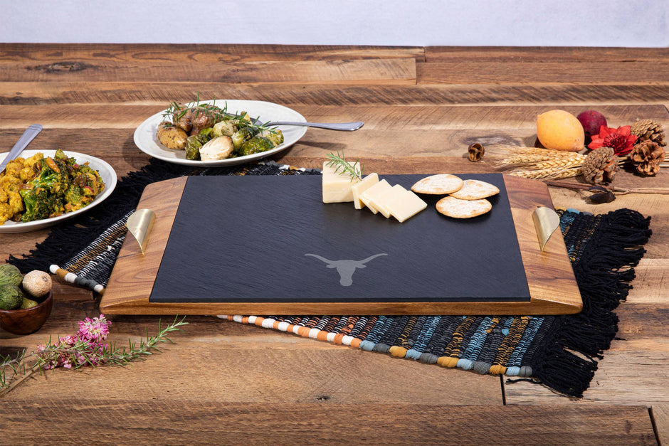 Texas Longhorns Acacia and Slate Serving Tray