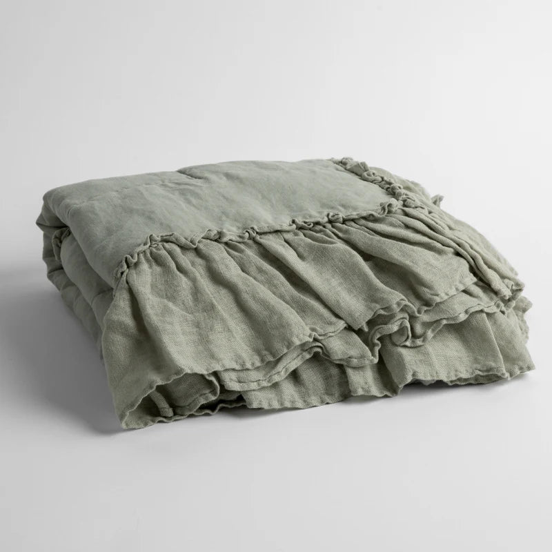 Bella Notte Linen Whisper baby blanket in Tahoe Blue, soft and lightweight linen baby blanket with elegant texture.