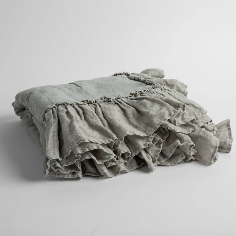 Bella Notte Linen Whisper baby blanket in Tahoe Blue, soft and cozy linen fabric for gentle comfort.