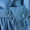 Bella Notte Linen Whisper baby blanket in Tahoe Blue, soft and cozy baby blanket with elegant linen fabric.