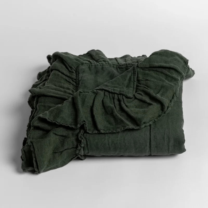 Bella Notte Linen Whisper Baby Blanket in Tahoe Blue, soft and cozy baby blanket made from high-quality linen fabric.