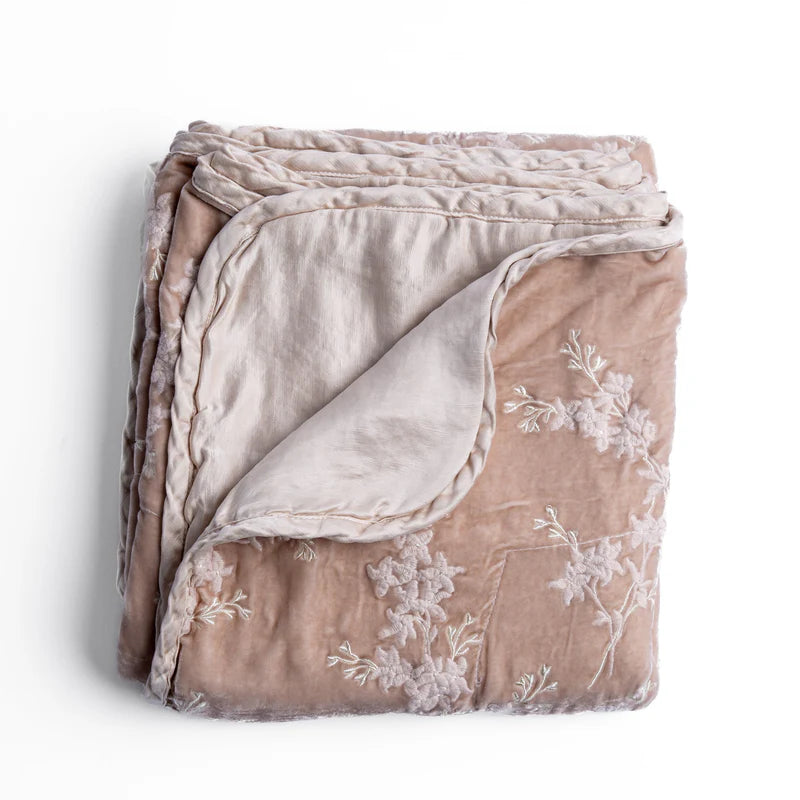 Bella Notte Lynette throw blanket in Tahoe Blue, soft and cozy fabric with a stylish, luxurious design.