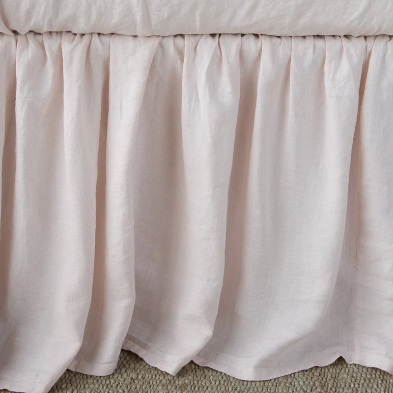 Bella Notte linen bed panel bed skirt in autumn color, twin size, with a soft, textured fabric and tailored design.