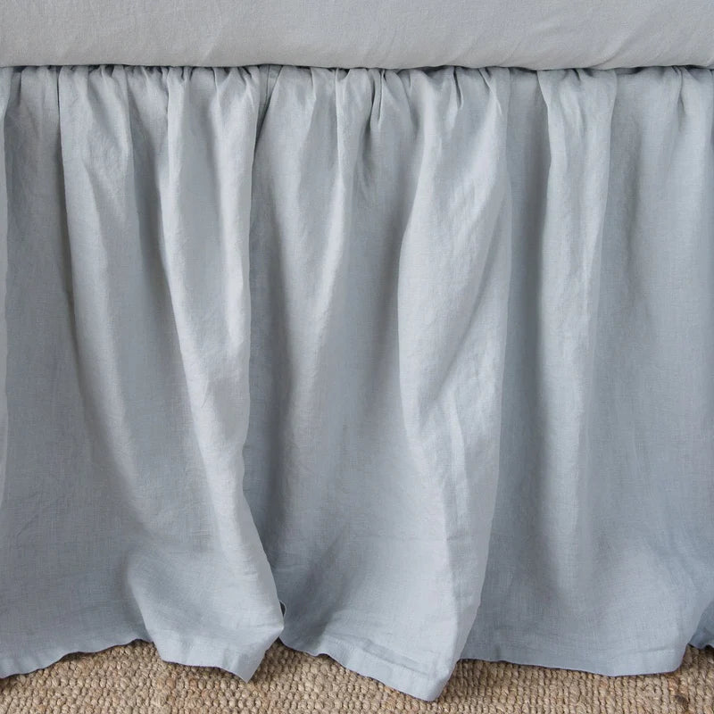 Bella Notte linen bed panel in autumn color, twin size bed skirt with a soft, textured fabric and tailored design for a stylish bedroom look.