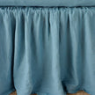 Bella Notte linen bed panel in autumn color, twin size bed skirt with a soft, textured fabric for a stylish bedroom look.