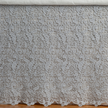 Eastern king Bella Notte Allora bed skirt in Cenote fabric, featuring elegant draped fabric and tailored design.