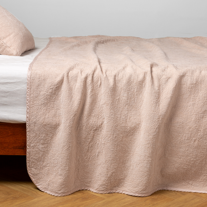 Bella Notte Georgia Bedspread in autumn colors, king size with intricate woven design on soft fabric.