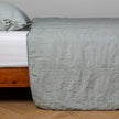 White Bella Notte Ines bedspread spread across a king-sized bed, showcasing soft, luxurious fabric and elegant design.