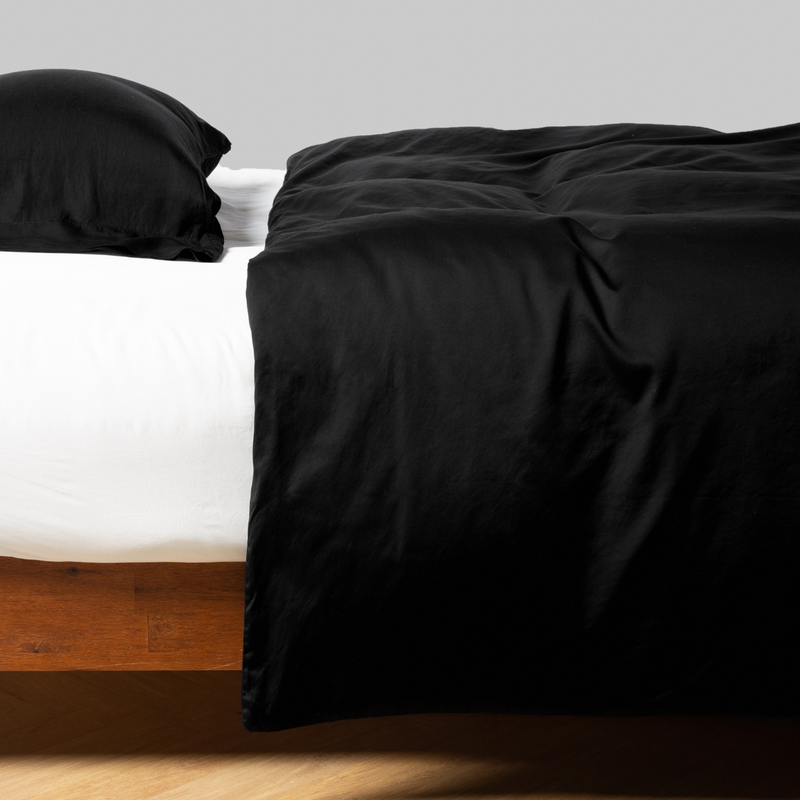 Bella Notte Bria duvet cover in Cenote fabric, showcasing soft, luxurious bedding with intricate detailing and elegant design.