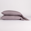 King size linen pillowcase by Bella Notte with delicate Frida lace trim, featuring soft, natural fabric and elegant detailing.