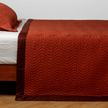 Bella Notte Cirillo Coverlet in autumn colors, showcasing a soft, textured coverlet with intricate stitching, king size.