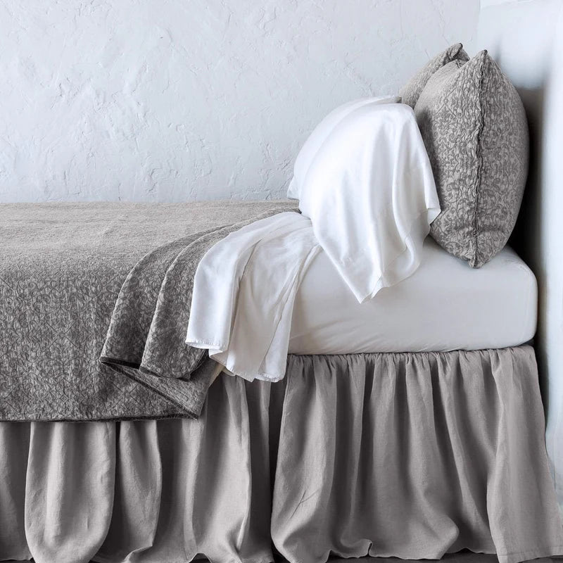 Bella Notte Vienna coverlet in autumn colors, showcasing its soft fabric and elegant design on a bed.