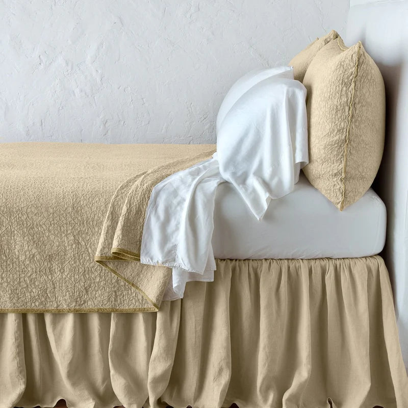 Bella Notte Vienna Coverlet in autumn tones, soft fabric with intricate stitching, king size for cozy bedding.