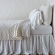 Bella Notte silk velvet quilted coverlet in autumn tones, twin size with a luxurious, soft quilted texture.