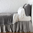 Bella Notte silk velvet quilted coverlet in warm autumn tones, twin size with intricate quilting and luxurious texture.