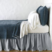 Bella Notte silk velvet quilted coverlet in autumn tones, twin size with a luxurious, textured quilted design.