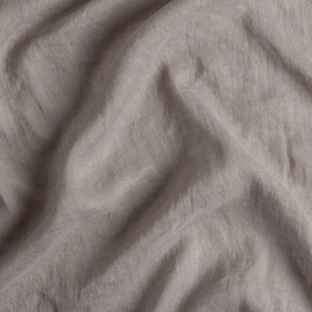 Bella Notte Linen Whisper crib skirt in soft autumn linen fabric, designed for a cozy, elegant nursery decor.