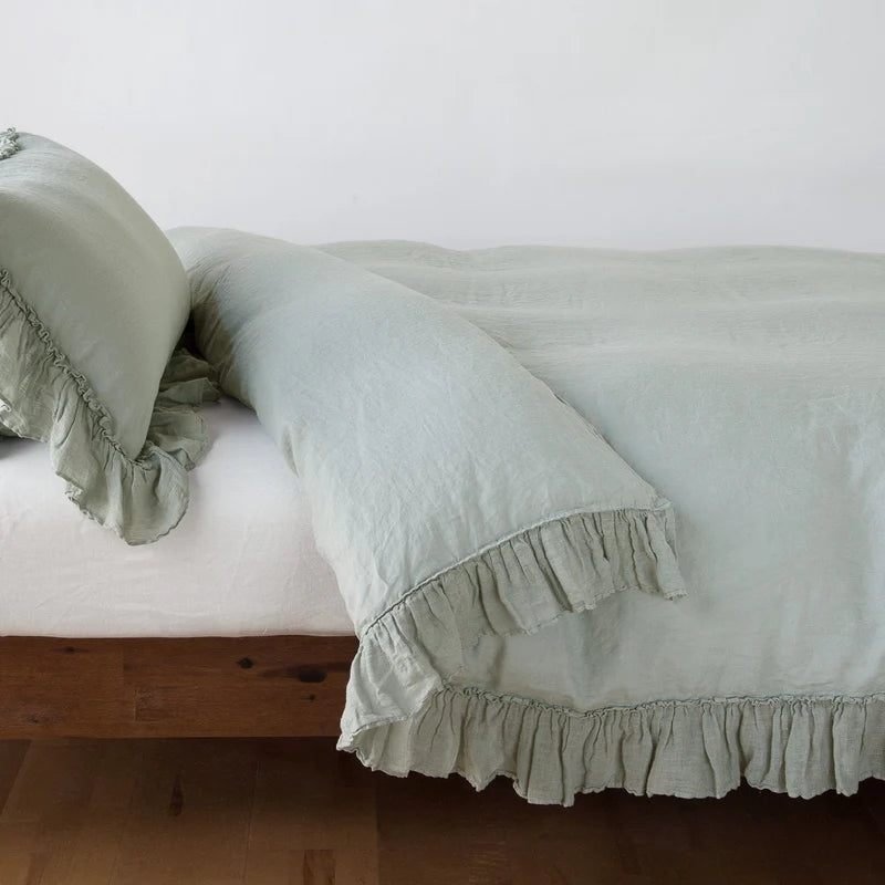 Bella Notte Linen Whisper duvet cover in autumn color, showcasing soft linen fabric and elegant design for king-size bedding.