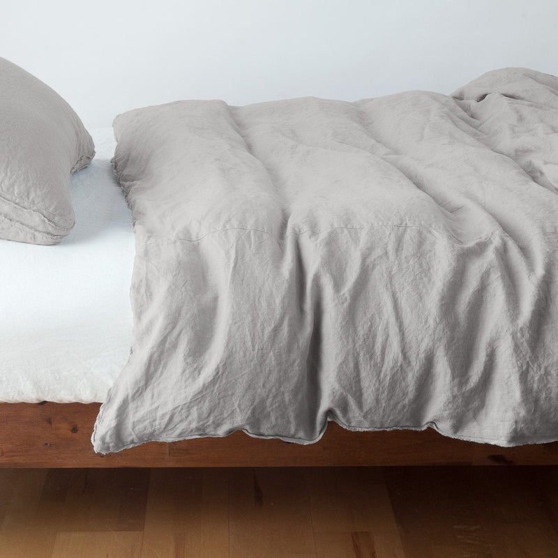Bella Notte Austin Duvet Cover in Cenote fabric, king size, with soft, luxurious linen texture and elegant design.