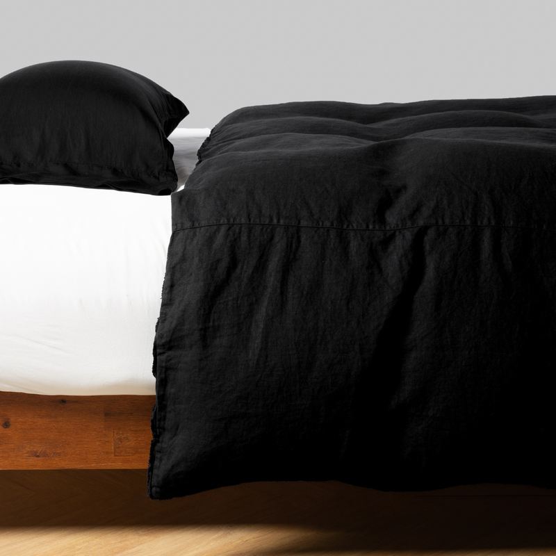 Bella Notte Austin duvet cover in Cenote print, king size, soft fabric with elegant design and natural textures.