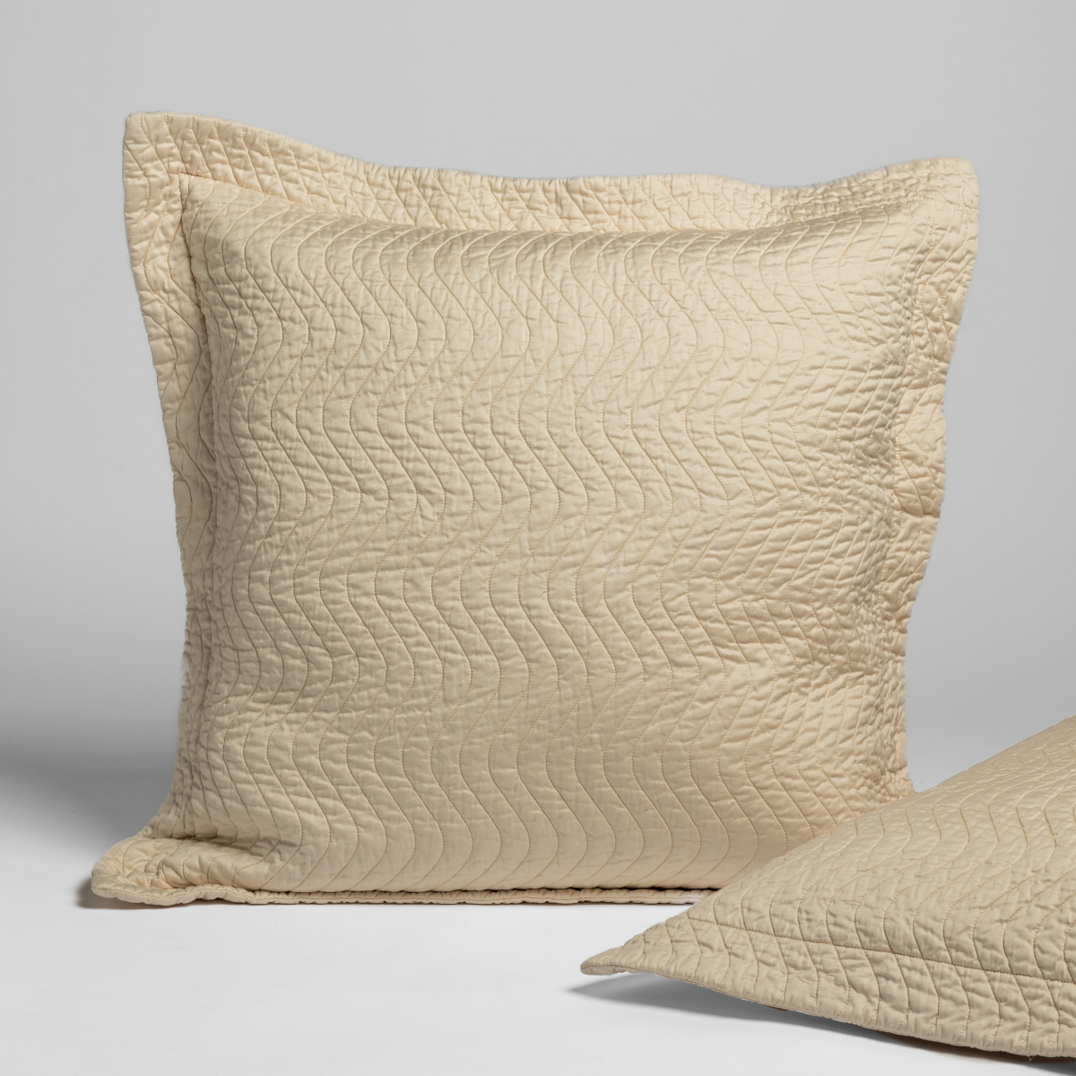 Natural beige Bella Notte Cirillo Euro Sham with soft fabric and subtle texture, designed for elegant bedroom decor.