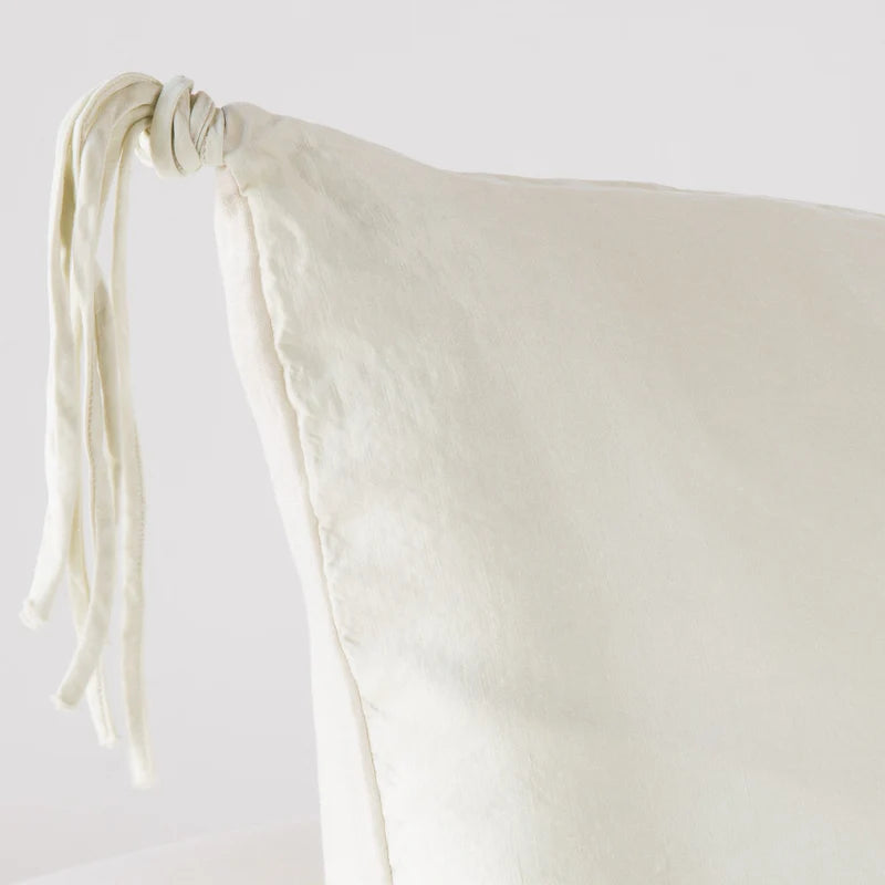 Bella Notte Taline Euro Sham with autumn-toned fabric and decorative stitching, showcasing elegant bedding decor.