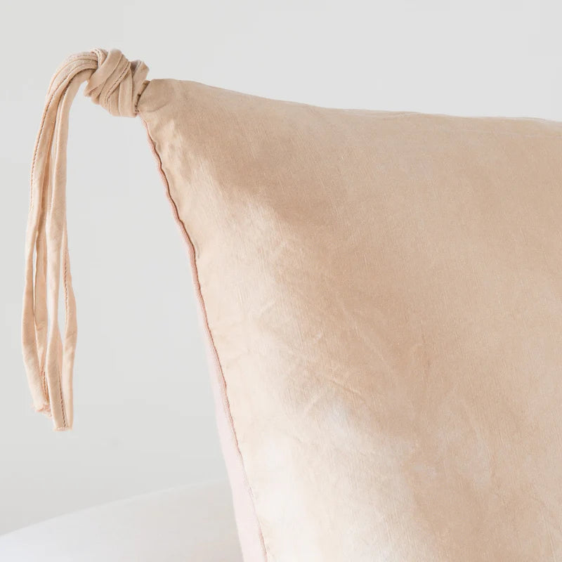 Bella Notte Taline Euro Sham with autumn-inspired fabric and decorative stitching for a cozy, elegant bedroom decor.