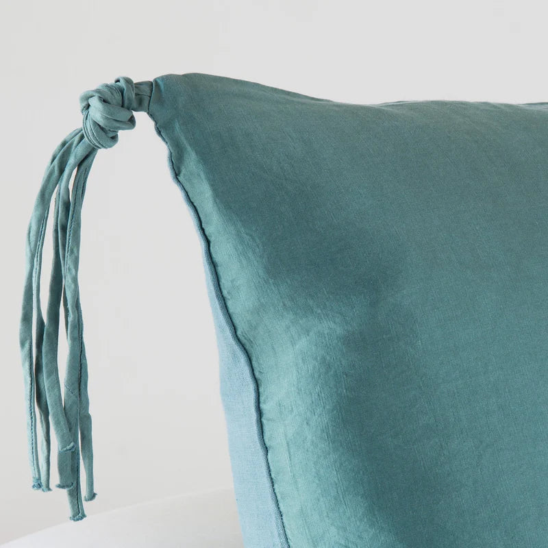 Bella Notte Taline Euro Sham with autumn-inspired fabric and decorative stitching, designed for elegant bedding decor.