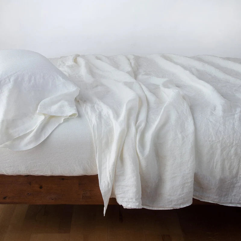 Bella Notte linen king flat sheet in autumn color, showcasing soft, smooth fabric and elegant, minimalist design.