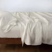 Bella Notte linen flat sheet in autumn color, king size, showcasing soft, textured fabric laid flat.