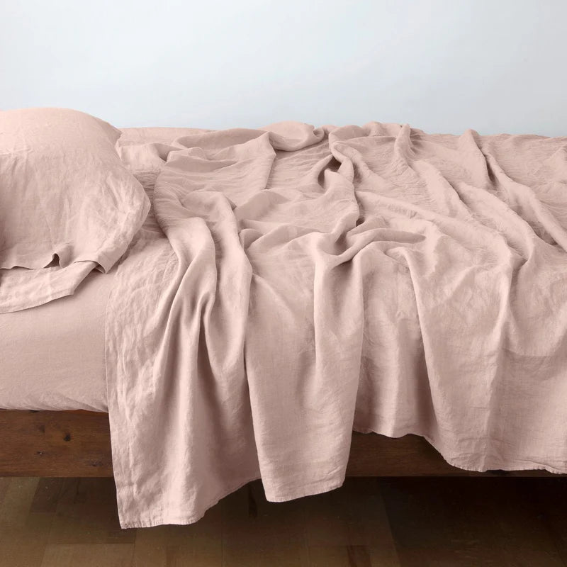 Bella Notte linen flat sheet in autumn color, king size, featuring soft, breathable fabric with a smooth, flat design.