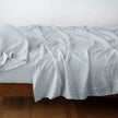 Bella Notte linen flat sheet in autumn color, king size, showcasing soft, lightweight fabric and elegant texture.