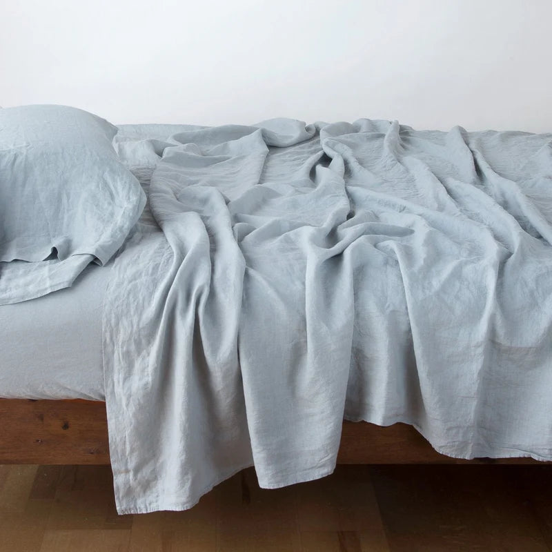 Bella Notte linen flat sheet in autumn color, king size, with soft, smooth fabric and elegant, natural texture.
