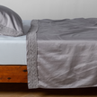 King Bella Notte Bria flat sheet with Novola lace featuring intricate embroidery and soft, luxurious fabric for elegant bedding.