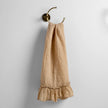 White Bella Notte Linen Whisper Guest Towel with soft, textured linen fabric for elegant guest bathroom use.