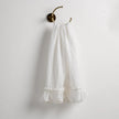 White Bella Notte Linen Whisper guest towel with soft, textured linen fabric for elegant bathroom decor.