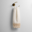 White Bella Notte Mattine Guest Towel with soft, plush fabric and subtle textured pattern, perfect for guest bathroom use.