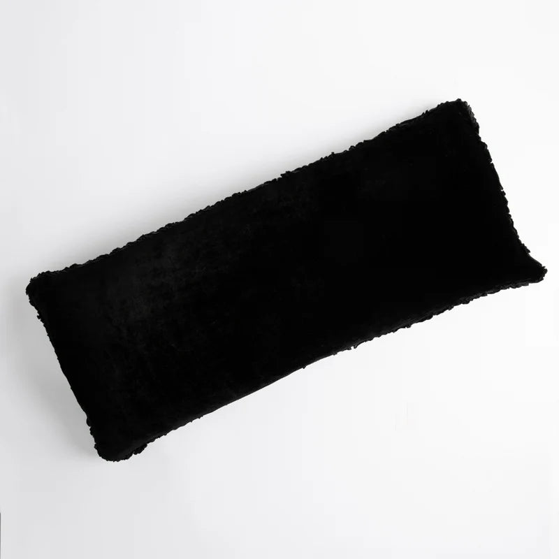 Bella Notte Carmen lumbar throw pillow in honeycomb fabric, 15x24 inches, showcasing soft texture and elegant design.