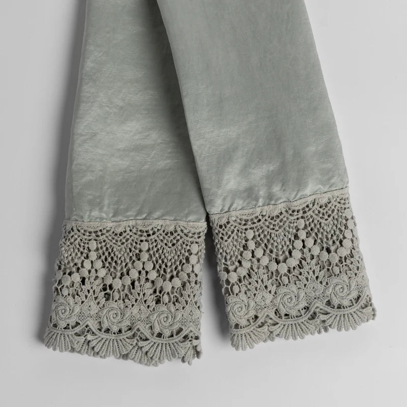 Bella Notte Paloma Pillowcase with lace edge, showcasing elegant craftsmanship and soft fabric in a neutral autumn color.