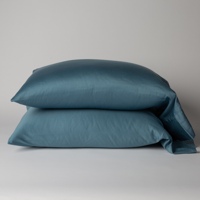 Bella Notte Bria Pillowcase in Cenote fabric, soft and elegant king-size pillowcase with intricate stitching details.