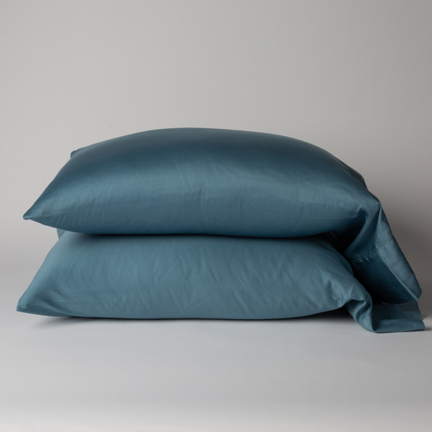 Bella Notte Bria Pillowcase in Cenote fabric, soft and elegant king-size pillowcase with intricate stitching details.